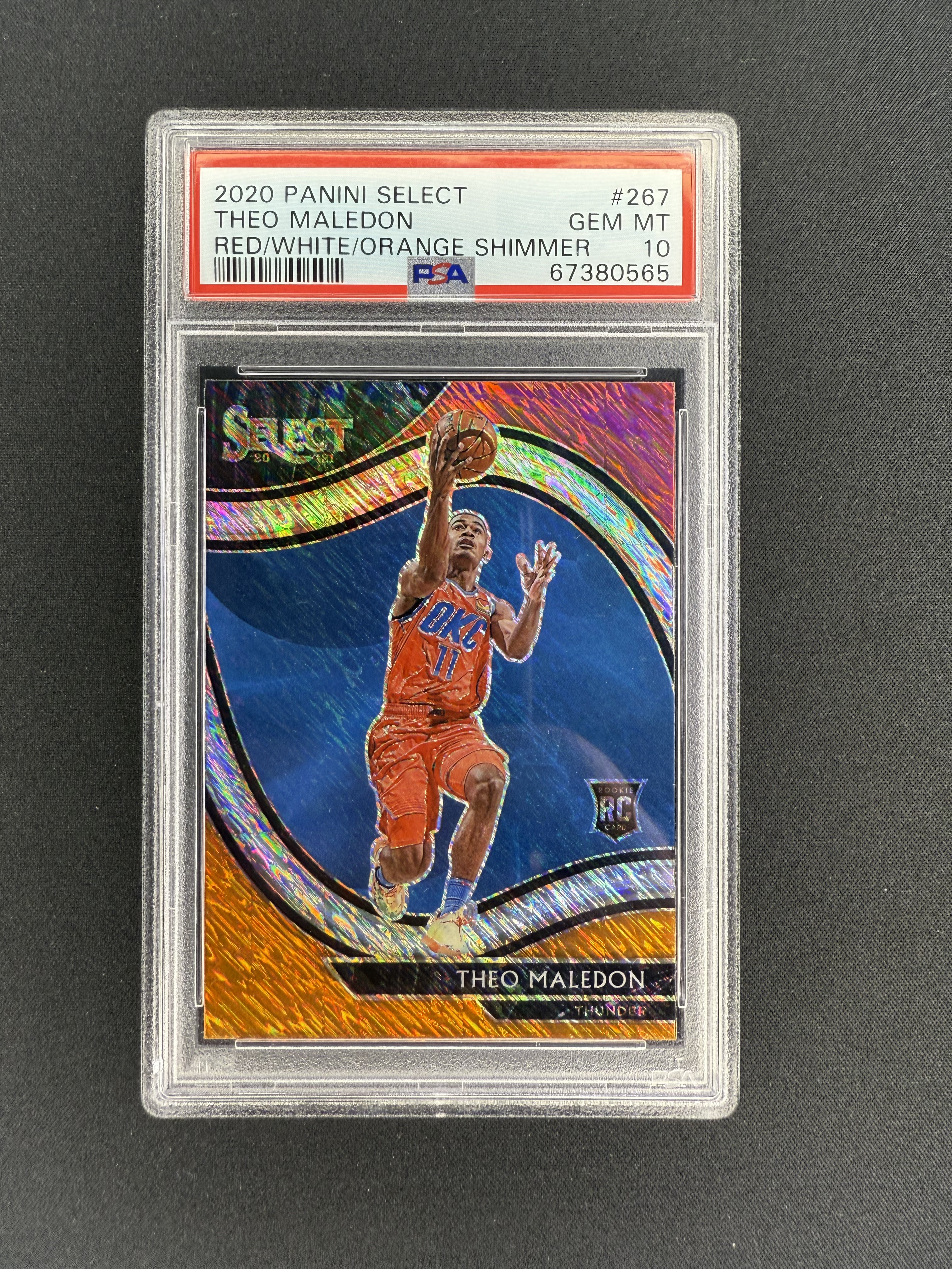 Theo Maledon RC Courtside red/white/Orange Shinmer PSA 10