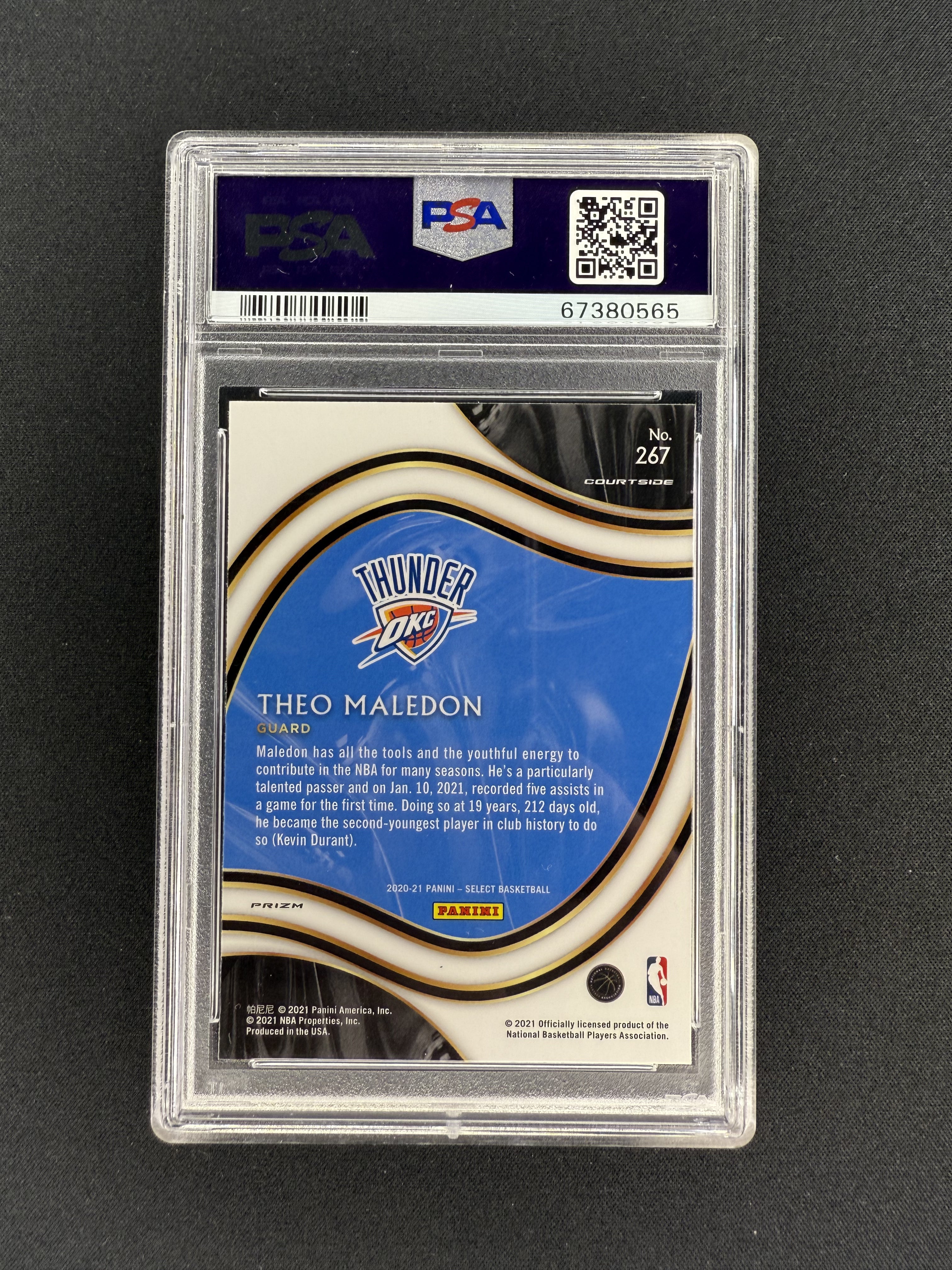 Theo Maledon RC Courtside red/white/Orange Shinmer PSA 10