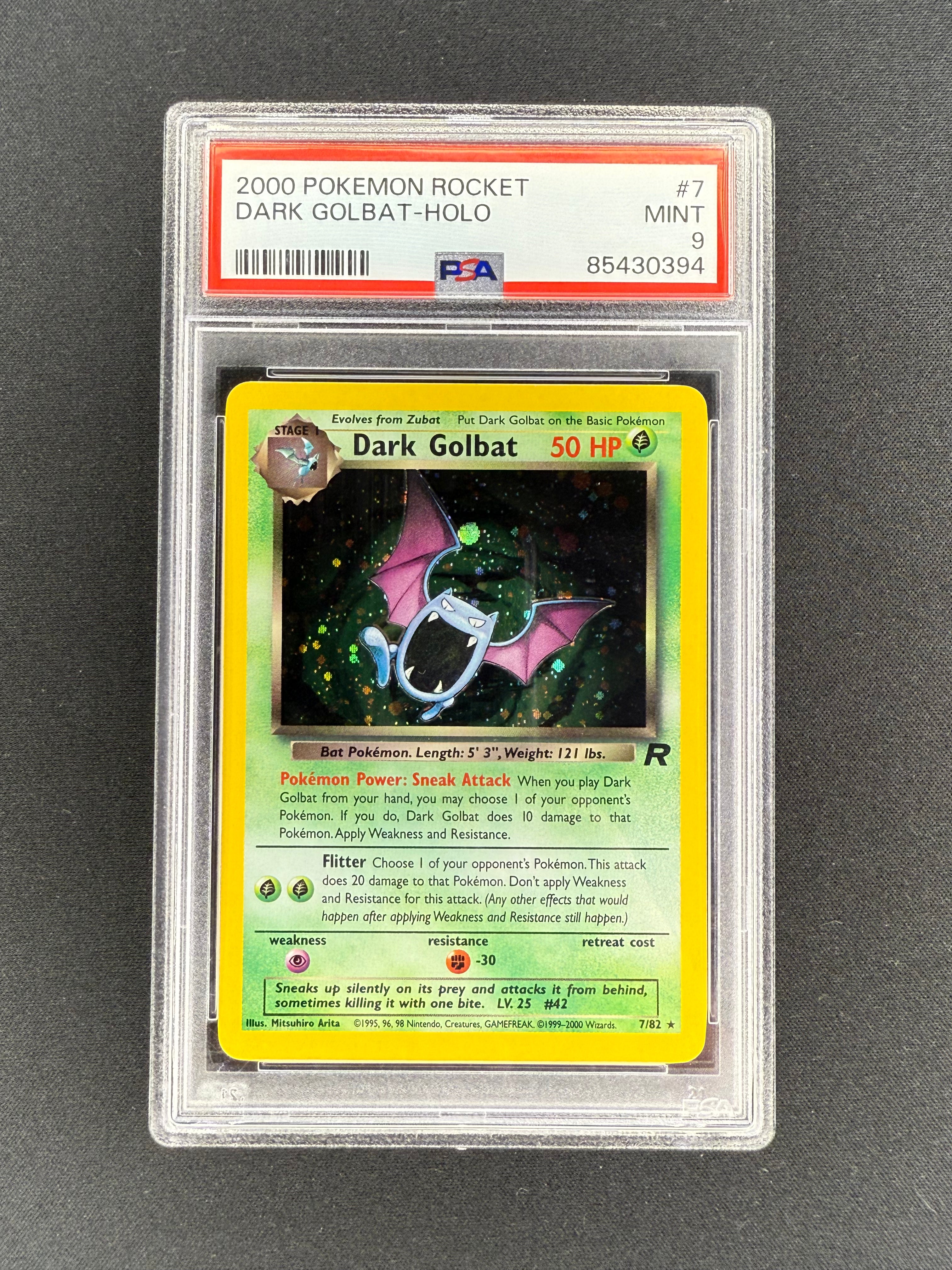 2000 Pokémon Rocket Dark Golbat Holo PSA 9