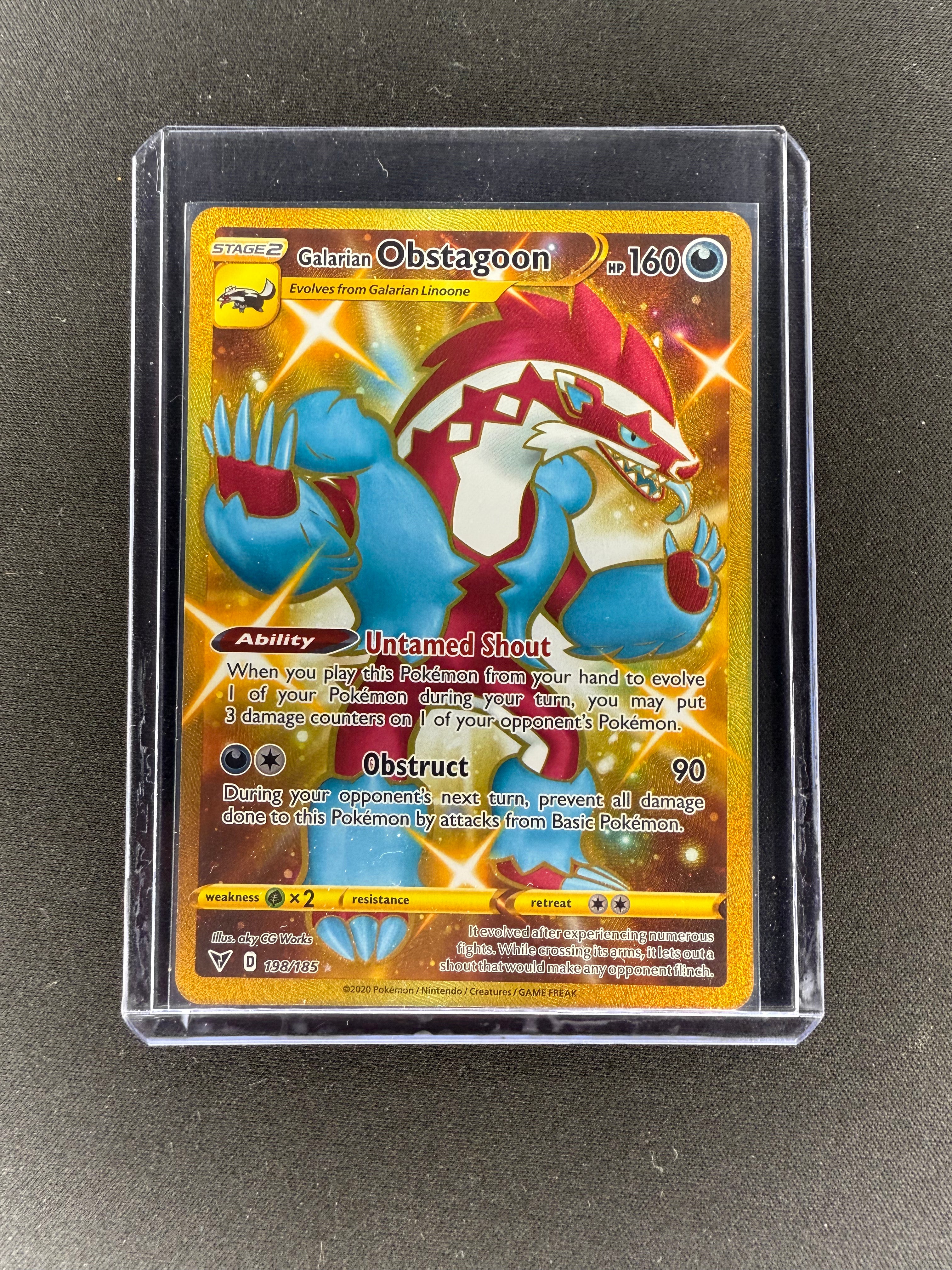 Pokémon TCG Galarian Obstagoon Vivid Voltage 198/185 Holo Secret Rare